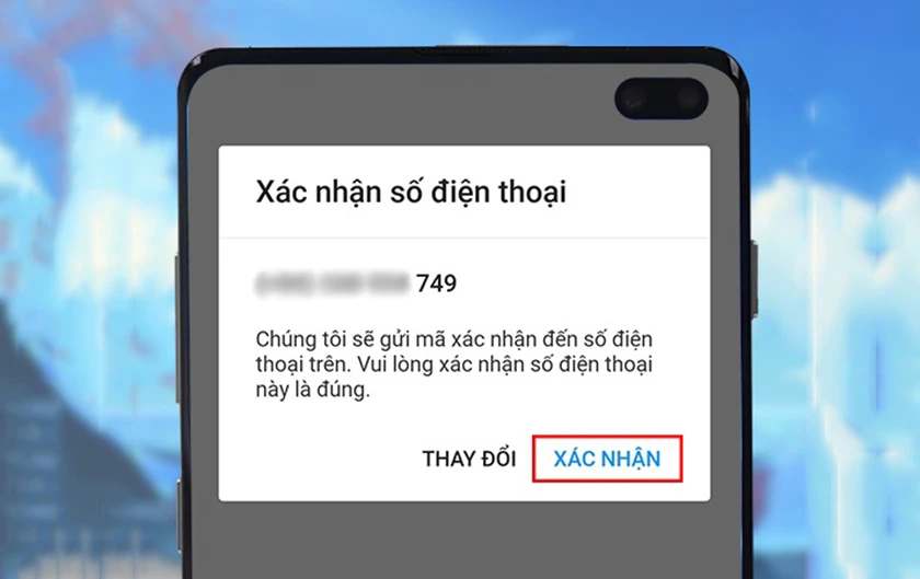 Nhấn chọn Xác nhận