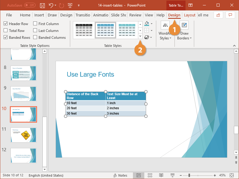 Cách chỉnh sửa bảng trong PowerPoint