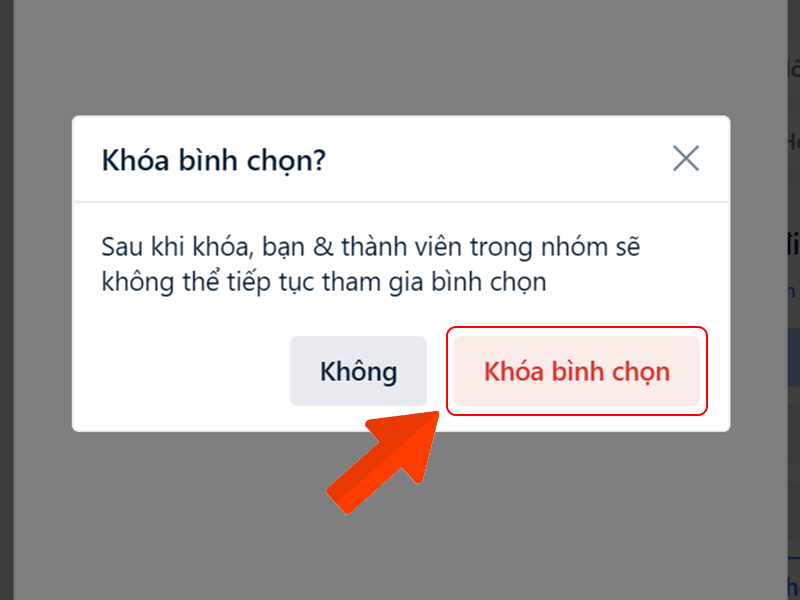 xác nhận khóa bình chọn