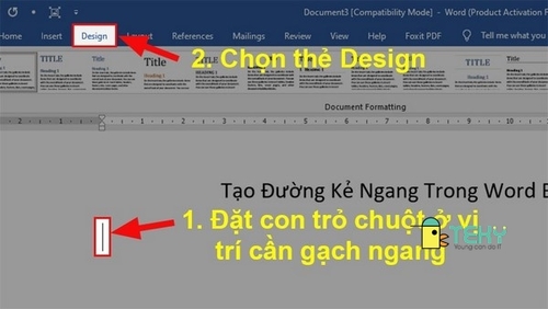 cách tạo dòng kẻ trong word