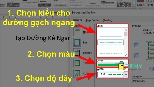 cách tạo dòng kẻ trong word