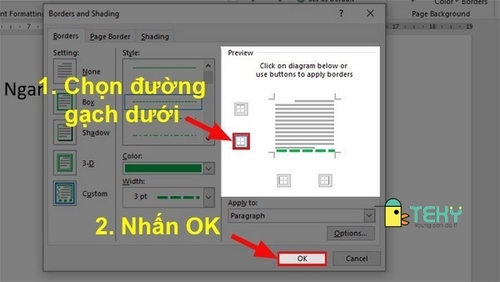 cách tạo dòng kẻ trong word