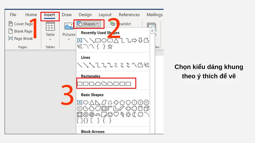 Cách kẻ, tạo khung trong Microsoft Word 2016, 2010 bằng Shape