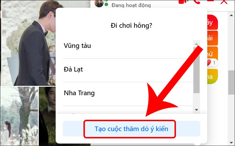 Tạo cuộc thăm dò ý kiến trên nhóm chat Messenger