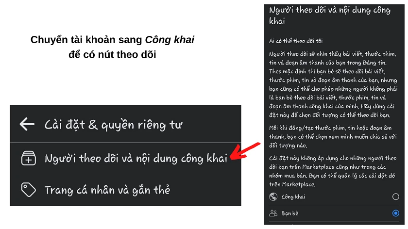 cách bật chế độ theo dõi trên facebook bằng điện thoại