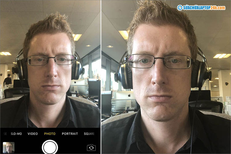 Ảnh chụp camera trước iPhone bị ngược 