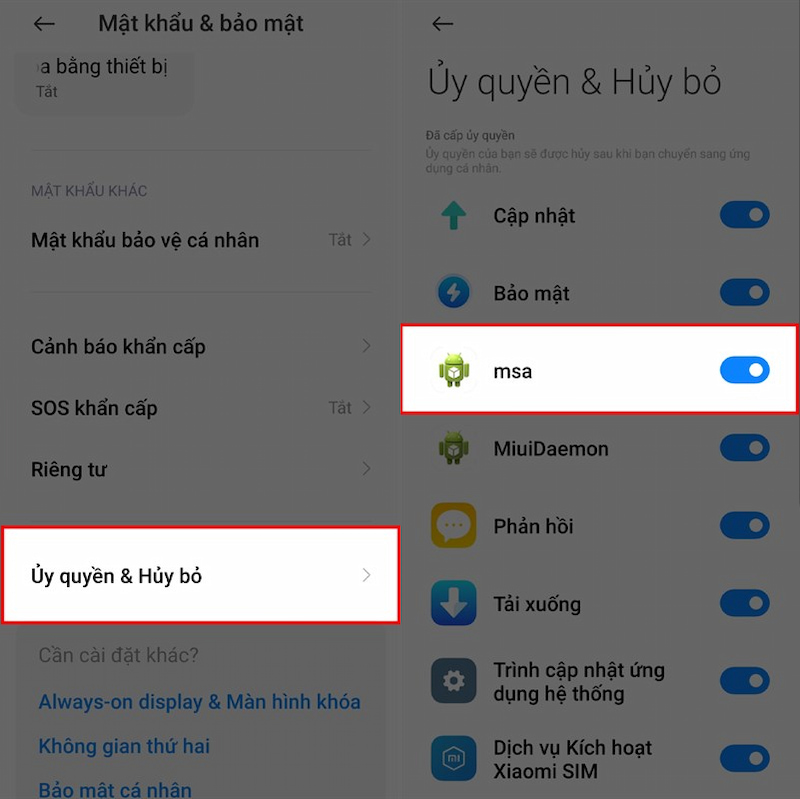 Tắt MSA để chặn quảng cáo trên điện thoại Xiaomi
