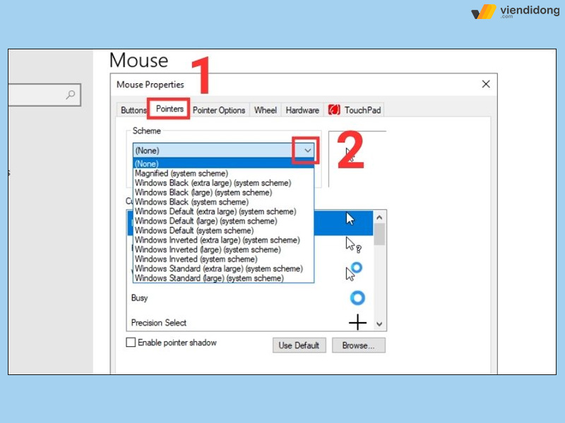 cách thay đổi con trỏ chuột trên máy tính win 10 2