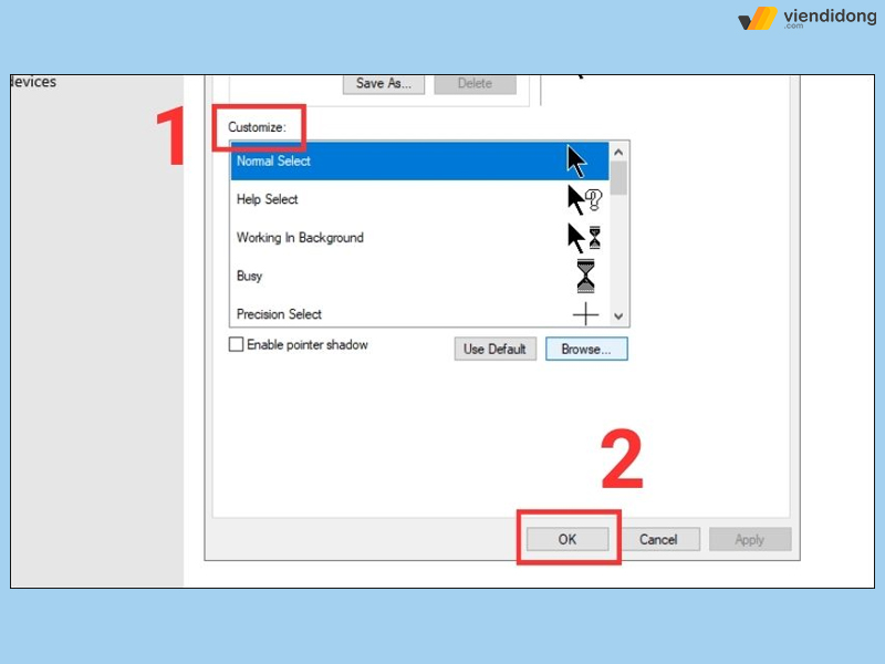 cách thay đổi con trỏ chuột trên máy tính win 10 3
