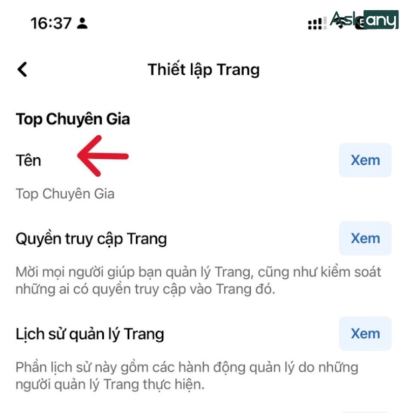 chỉnh sửa url fanpage