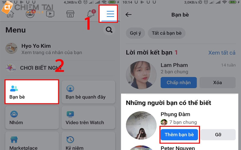 Cách tìm kiếm bạn bè Facebook dựa trên gợi ý