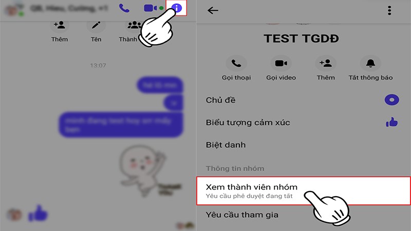 Chọn Xem thành viên nhóm