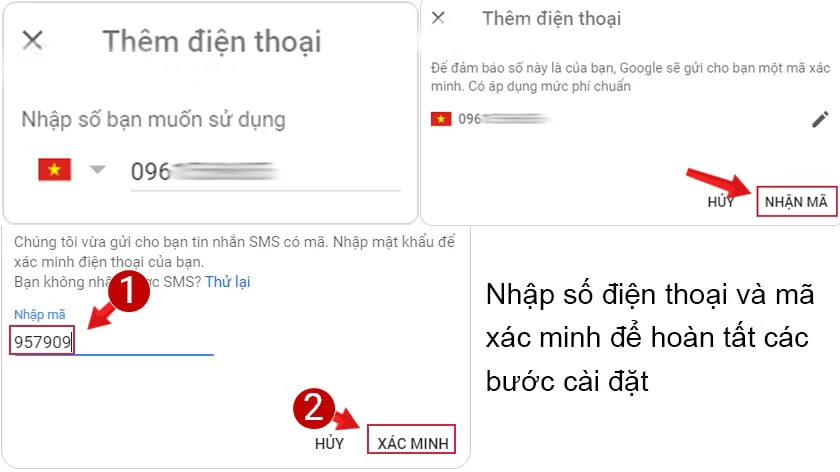 Hướng dẫn thêm số điện thoại vào email