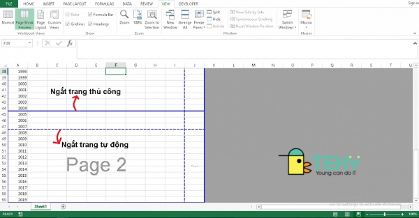 Tại sao phải chia trang trong Excel?