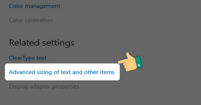 Tiếp tục chọn Advanced display settings