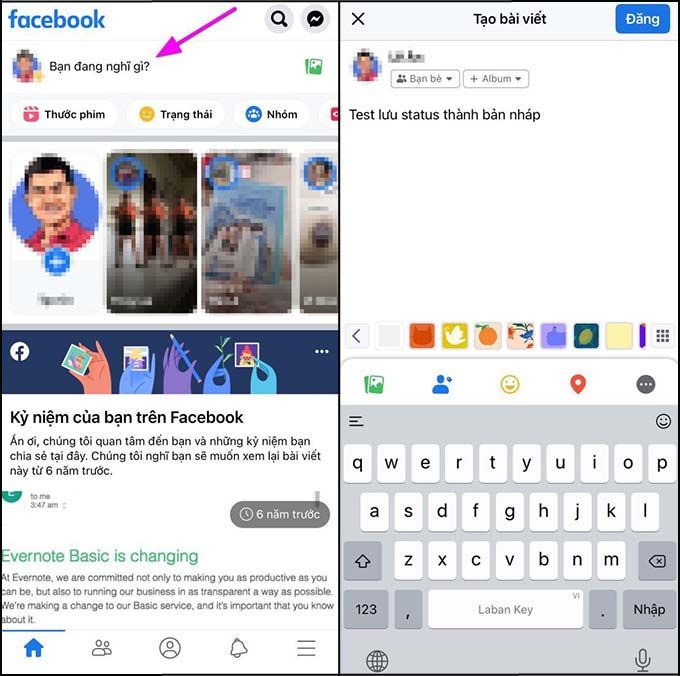 Cách tìm lại bản nháp Facebook đã lưu trên iPhone