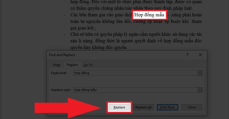 Nhấn Find Next để lần lượt tìm kiếm những từ, cụm từ bạn muốn