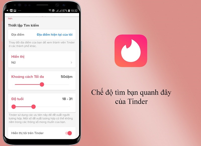 Hộp thư thoại trong ứng dụng Tinder