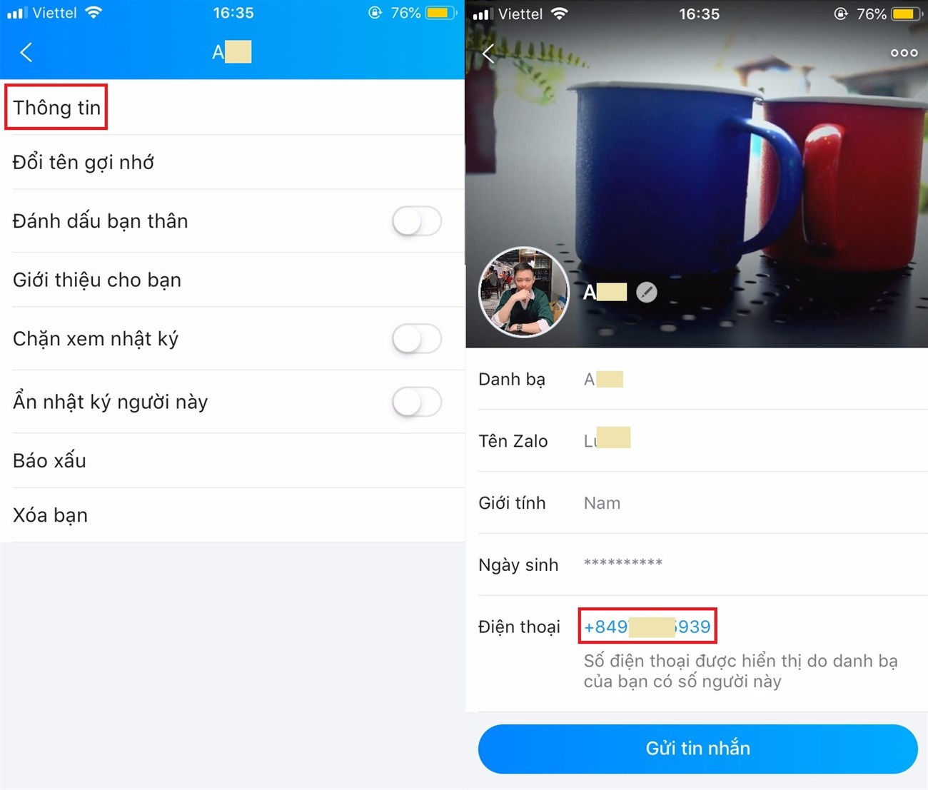 cách lấy số điện thoại từ zalo 3