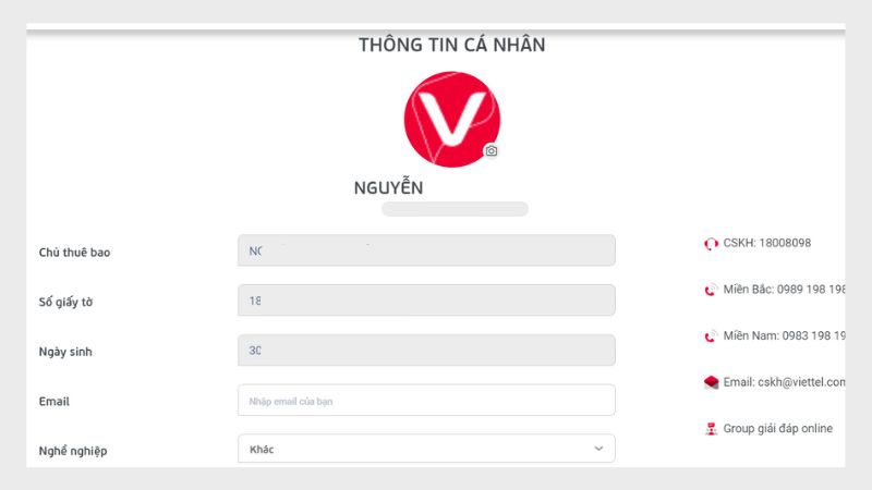 Tiến hành kiểm tra thông tin SIM chính chủ