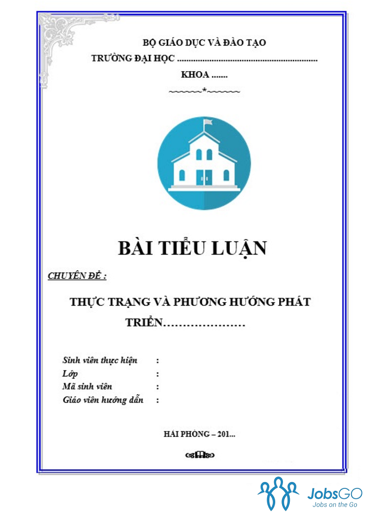 Mẫu trang bìa tiểu luận 