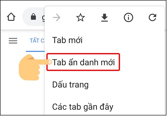 bật tab ẩn danh