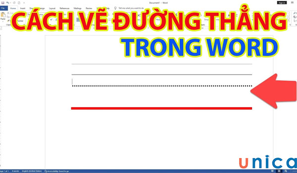 Vẽ đường thẳng trong word giúp phân tách 2 nội dung