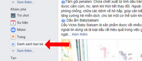 danh sách hạn chế trên facebook