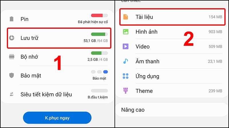 Cách giải phóng dung lượng Samsung