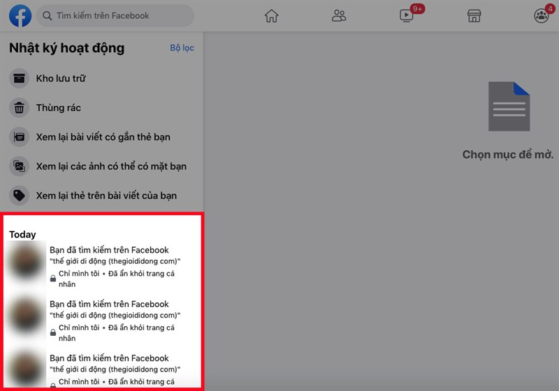 Bạn có thể xem nhanh tất cả những hoạt động của bạn từ danh sách hiển thị ở góc dưới bên trái