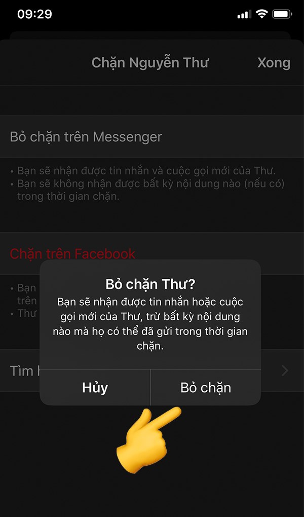 Bỏ chặn trên iPhone