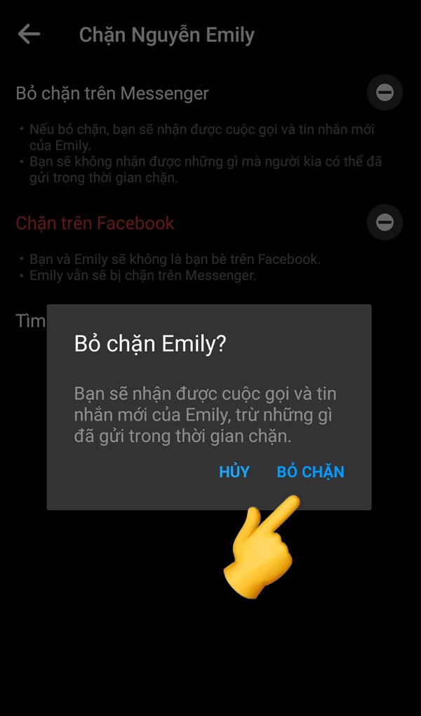 Bỏ chặn trên Android