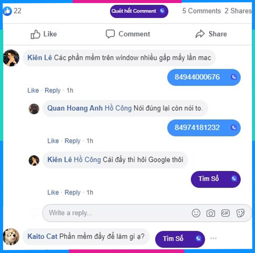 Lấy số điện thoại từ Facebook Comment