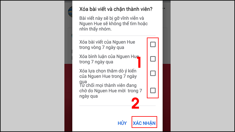 - Bước 4: Chọn các tùy chọn khác > Nhấn Xác nhận.