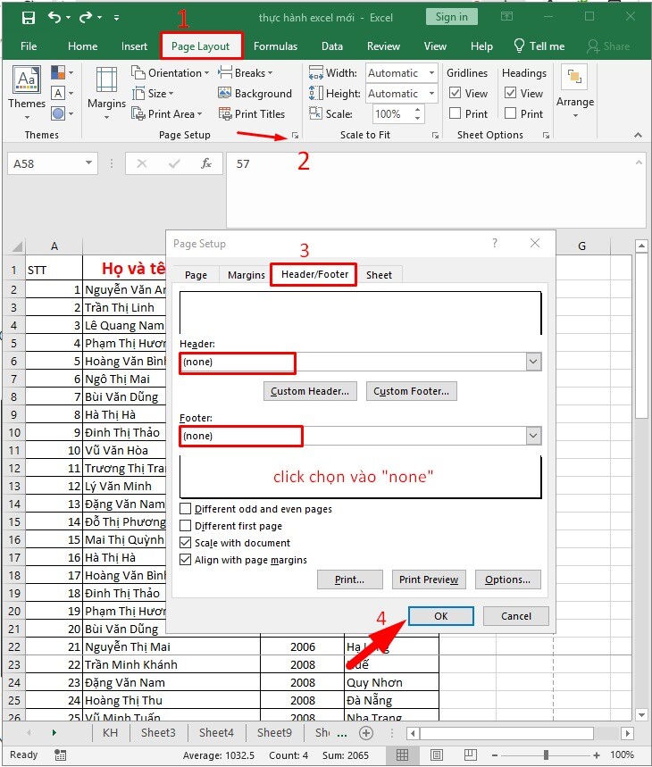 Hướng dẫn cách bỏ số trang trong Excel đơn giản, nhanh chóng