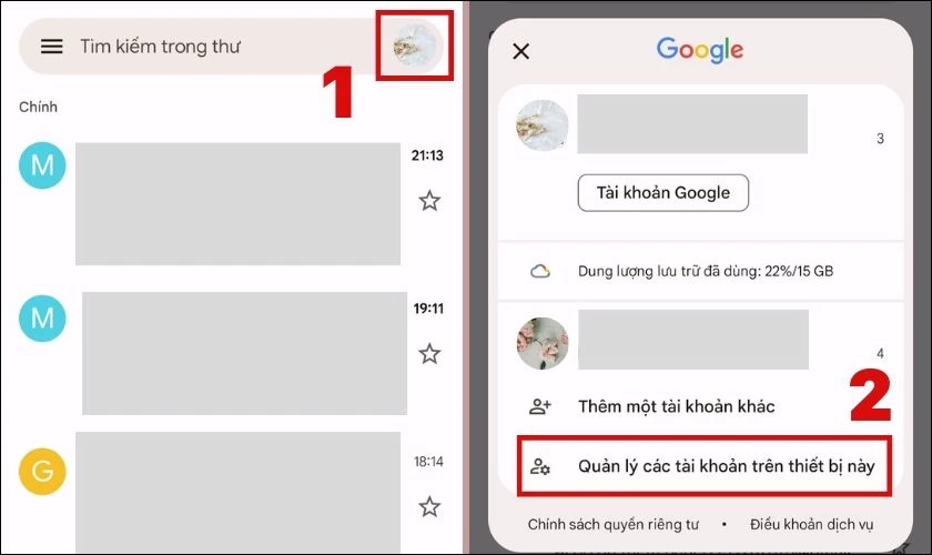 Cách xóa tài khoản Gmail khỏi điện thoại Android, iPhone