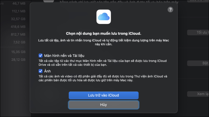 Giải phóng bọ nhớ iCloud