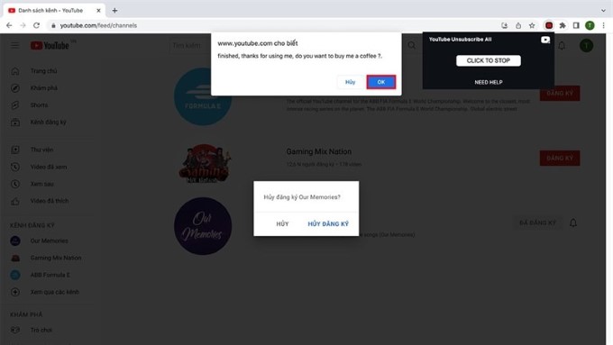 Cách hủy đăng ký hàng loạt kênh YouTube