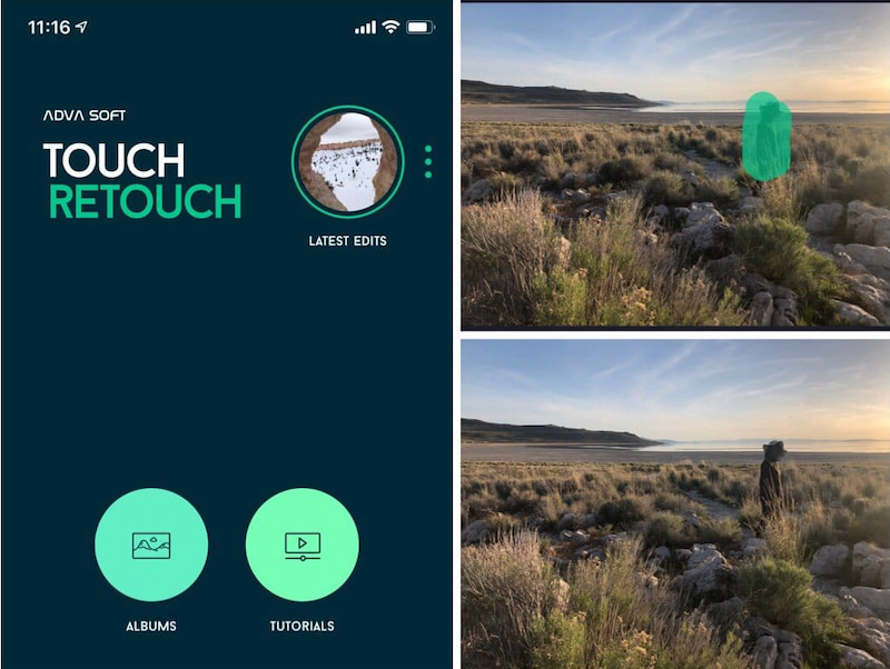 Sử dụng app TouchRetouch để xóa người trong ảnh