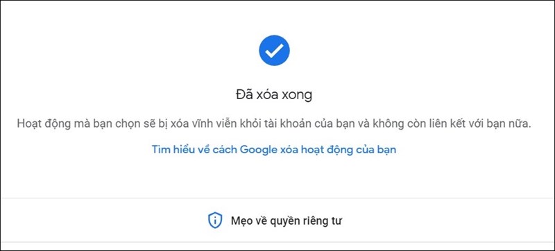 Xóa lịch sử tìm kiếm YouTube thành công