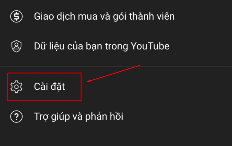 Chọn Cài đặt