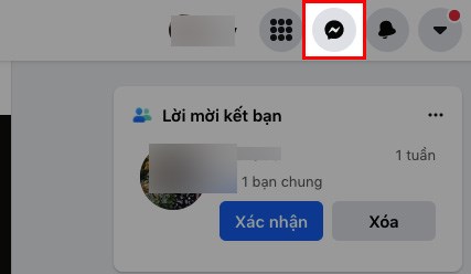 Mở Facebook trên máy tính, nhấn vào biểu tượng trò chuyện