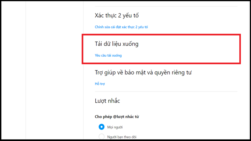 Yêu cầu tải xuống