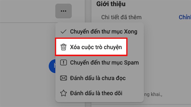 Chọn Xóa cuộc trò chuyện