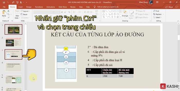 Nhấn giữ "Ctrl" và chọn slide