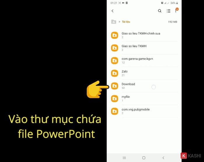 Lúc này người dùng truy cập vào thư mục chứa file Powerpoint cần xóa