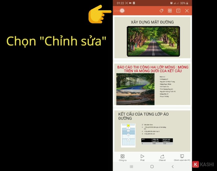 Bạn bấm vào nút "Chỉnh sửa" 