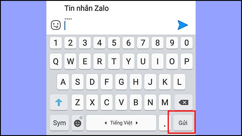 hoàn tất cách xuống dòng trong zalo trên điện thoại android