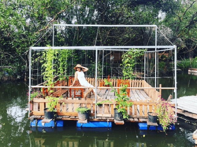 Khung cảnh bình yên thư thái tại homestay cánh đồng hoa