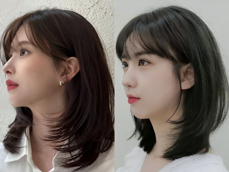 Tóc mullet layer uốn chữ C đẹp